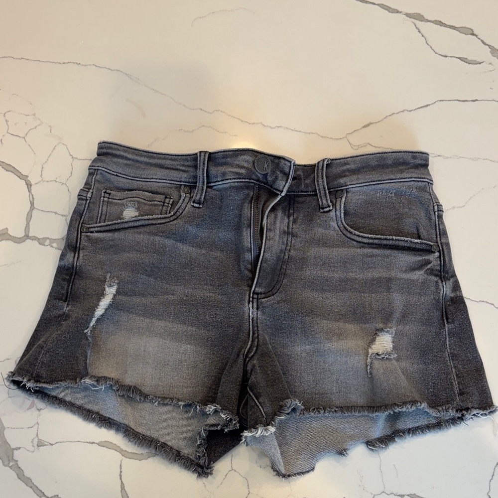 Kut from the Kloth Charcoal Distressed Jean Shorts